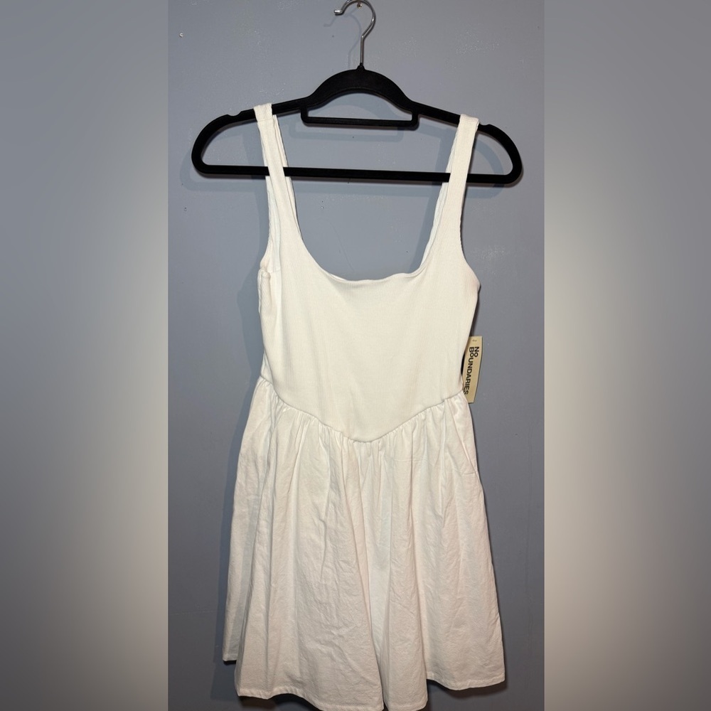 White Ribbed Sleeveless Top by No Boundaries, NWT